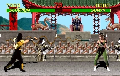 Character uit mk die een spicaal move doet